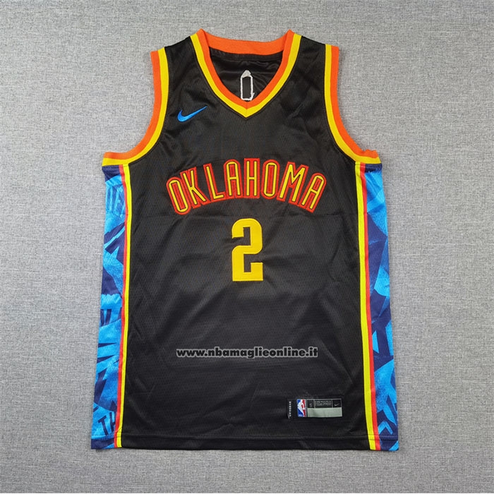 Maglia Bambino Oklahoma City Thunder Shai Gilgeous-Alexander #2 Citta 2024-25 Nero